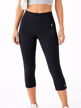 Athleta Salutation Stash Pocket II Black Capri Leggings Yoga XXS